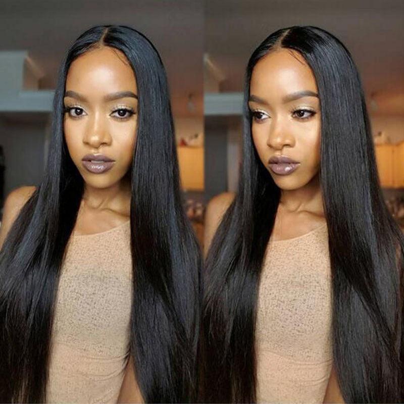 T-BOO Lace Front Human Hair Wigs Remy Brazilian Straight Pre Plucked With Baby Hair