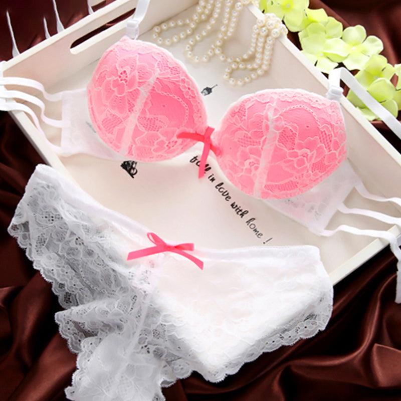 Women Original New French sexy lace adjustable underwearand bra set