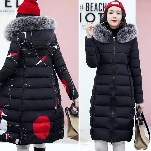 Woman Winter Coat with fur hood Women&