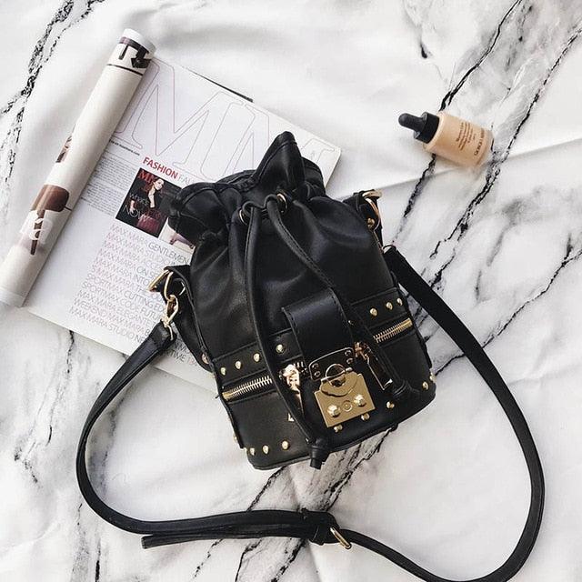 Women PU Bucket Bags Ladies Handbags Fashion Shoulder Sac