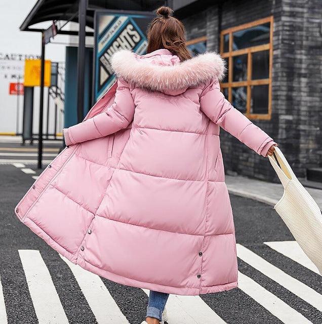 Warm Hooded Fur Collar Cotton Long Parka Plus Size Women Winter Coat  Jacket 2018 Clothing For Mujer Feminine De Inverno Casaco