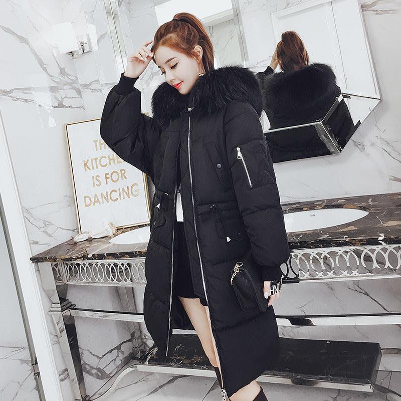 Winter Warm Fur Hooded Collar Cotton Long Parka Plus Size Women Winter Coat