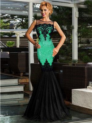 Women Sexy Elegant Maxi Dress Sequins Appliques With Mermaid Hem Plus Sizes Backless Party Club Dresses