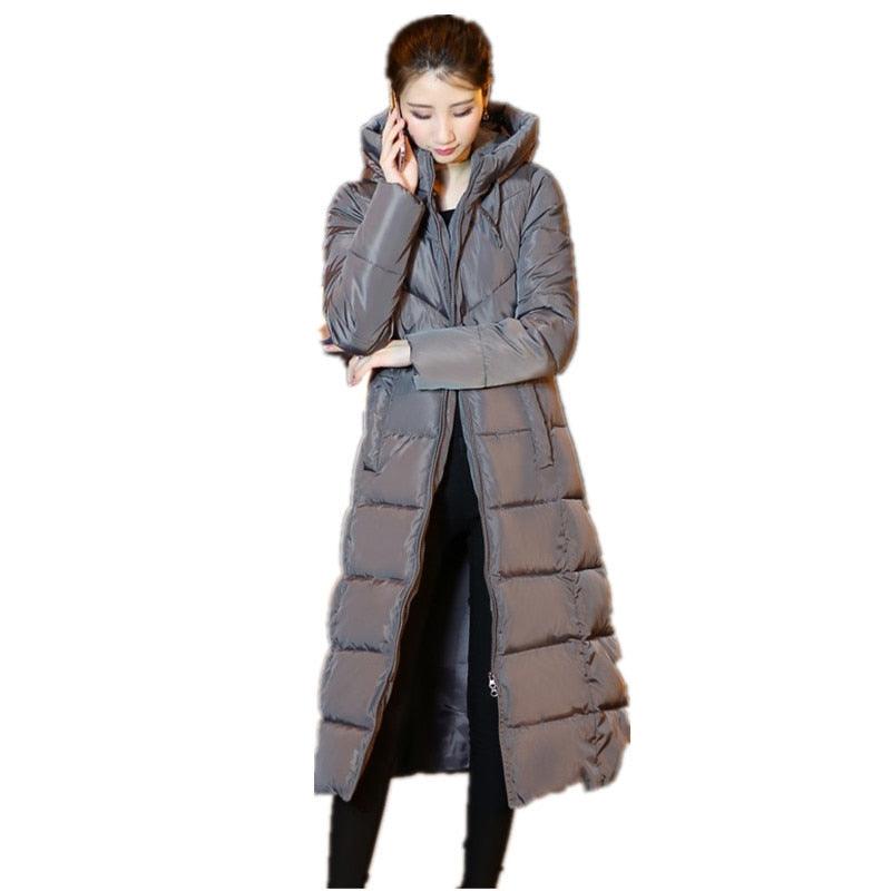 Woman Winter Coat Down Parka Plus Size Long Warm Hooded Coat