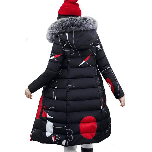 Woman Winter Coat with fur hood Women's Jacket Plus Size 3XL Padded long Parka Outerwear Coat Jaquata Feminina Inverno