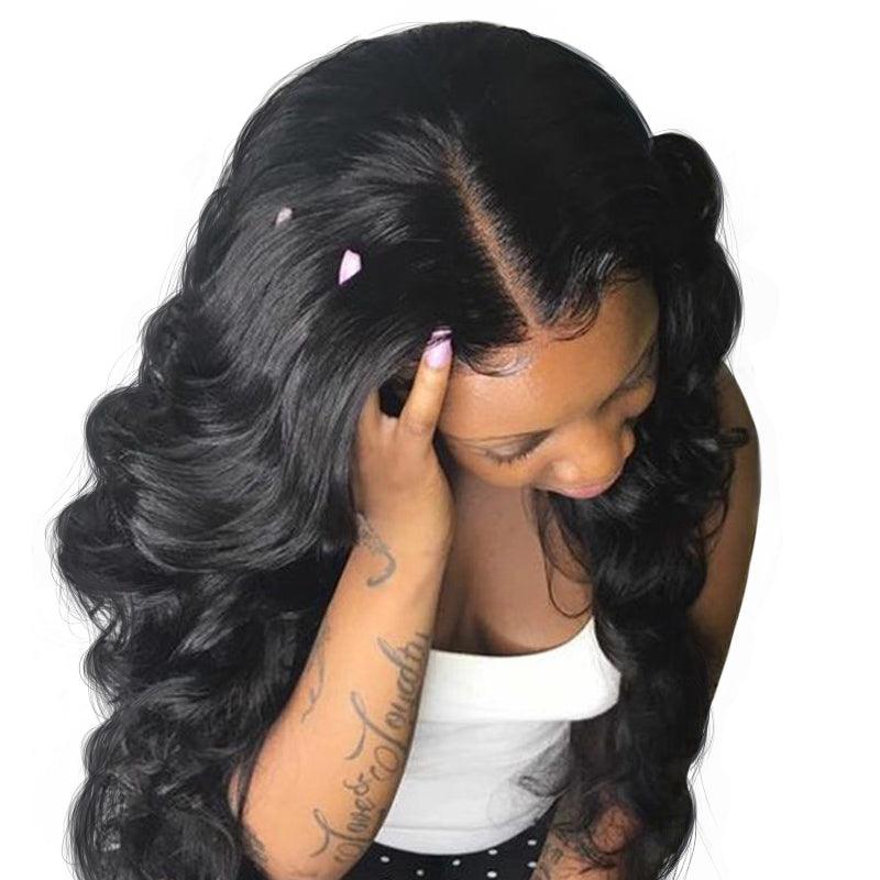 T-BOO 360 Lace Frontal Wig Pre Plucked Lace Front Wig Body Wave 180% Density Brazilian Human Hair Wig Remy Hair