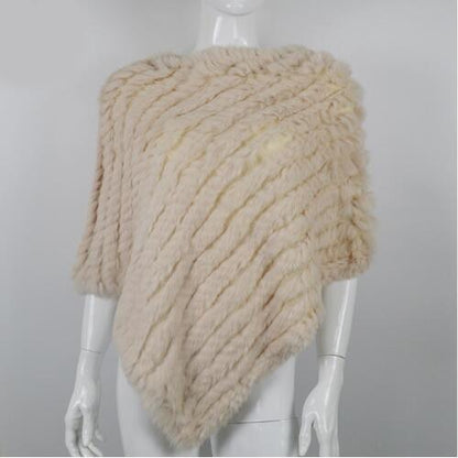Genuine Real Knitted Rabbit Fur Poncho Wrap Scarves Women Real Rabbit Fur Shawl Scarf Triangle Cape Free Shipping