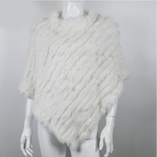 Sale Save additional 15% at checkout-Genuine Real Knitted Rabbit Fur Poncho Wrap Scarves Women Real Rabbit Fur Shawl Scarf Triangle Cape Free Shipping