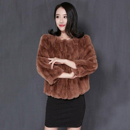 Plus size fur coat rabbit real fur women ladies warm winter fur jackets fashion autumn soft natural skin rex rabbit fur outwears