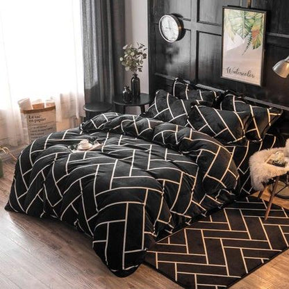 Gray Color 4 Pcs Queen Size Comforter Set Bedding Set High Quality cartoon Duvet Cove bed set for boys
