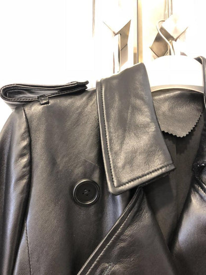 Genuine Leather Trench Coat Women Plus Size Long Coats Ladies Sheepskin Winter 2019 Black Lambskin Trench Coats Female